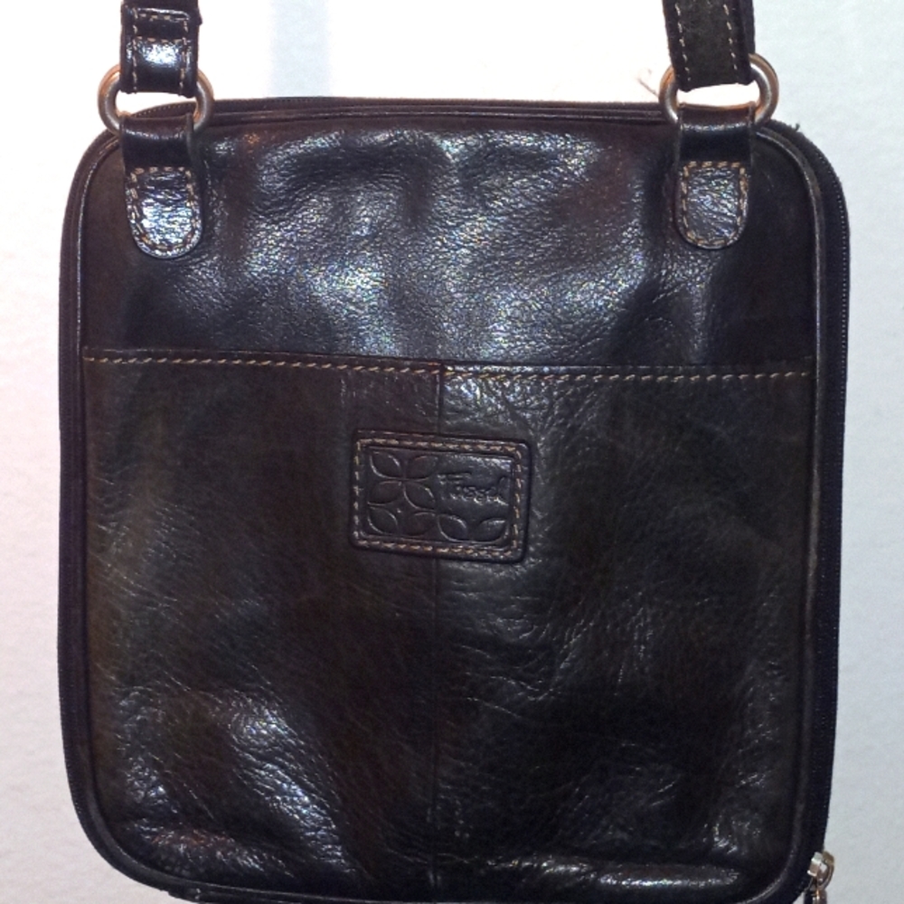 Vintage Leather Fossil Crossbody Bag Brown